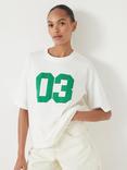 HUSH Collegiate Number T-Shirt, Off White