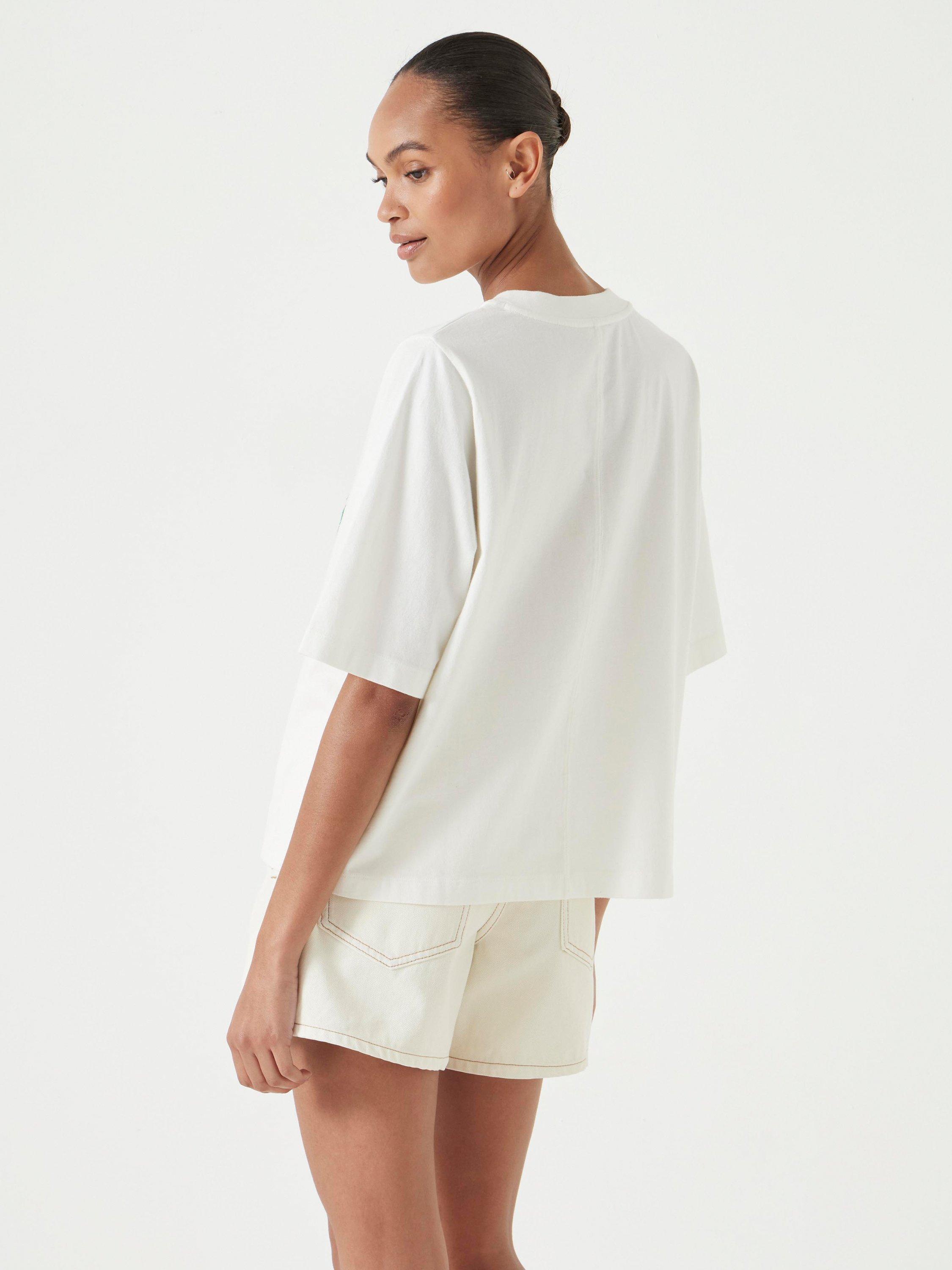 Product image 3 of 5, which shows HUSH Collegiate Number T-Shirt, Off White, L-XL