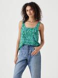 HUSH Lotus Square Neck Tank Top, Green/Blue