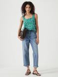 HUSH Lotus Square Neck Tank Top, Green/Blue