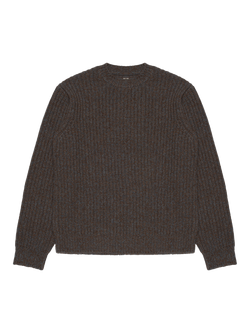 Nudie Jeans August Chunky Wool Knit Jumper, Brown, Brown