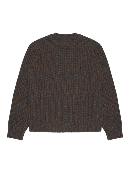 Nudie Jeans August Chunky Wool Knit Jumper, Brown, Brown