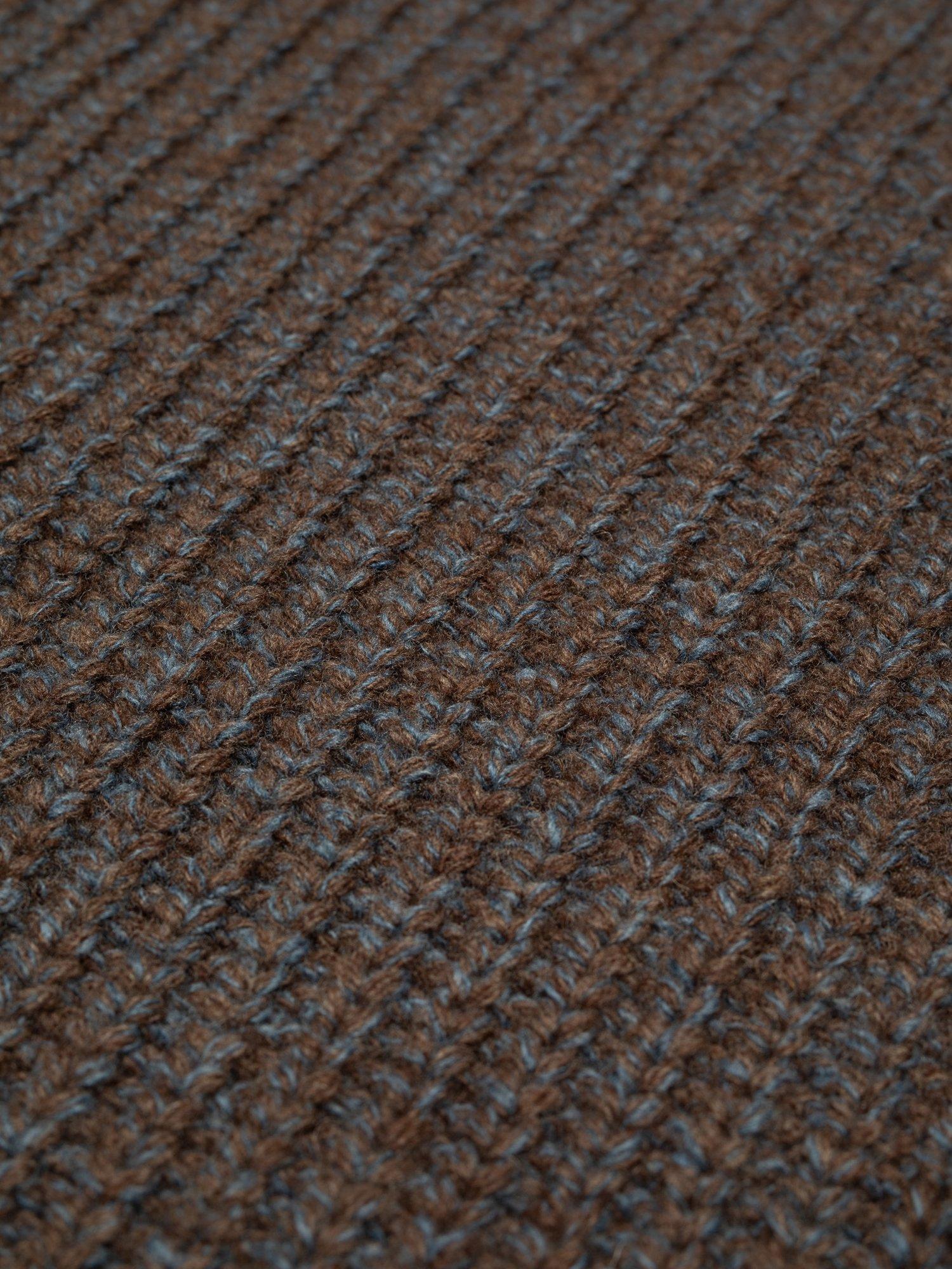 Product image 3 of 5, which shows Nudie Jeans August Chunky Wool Knit Jumper, Brown, S