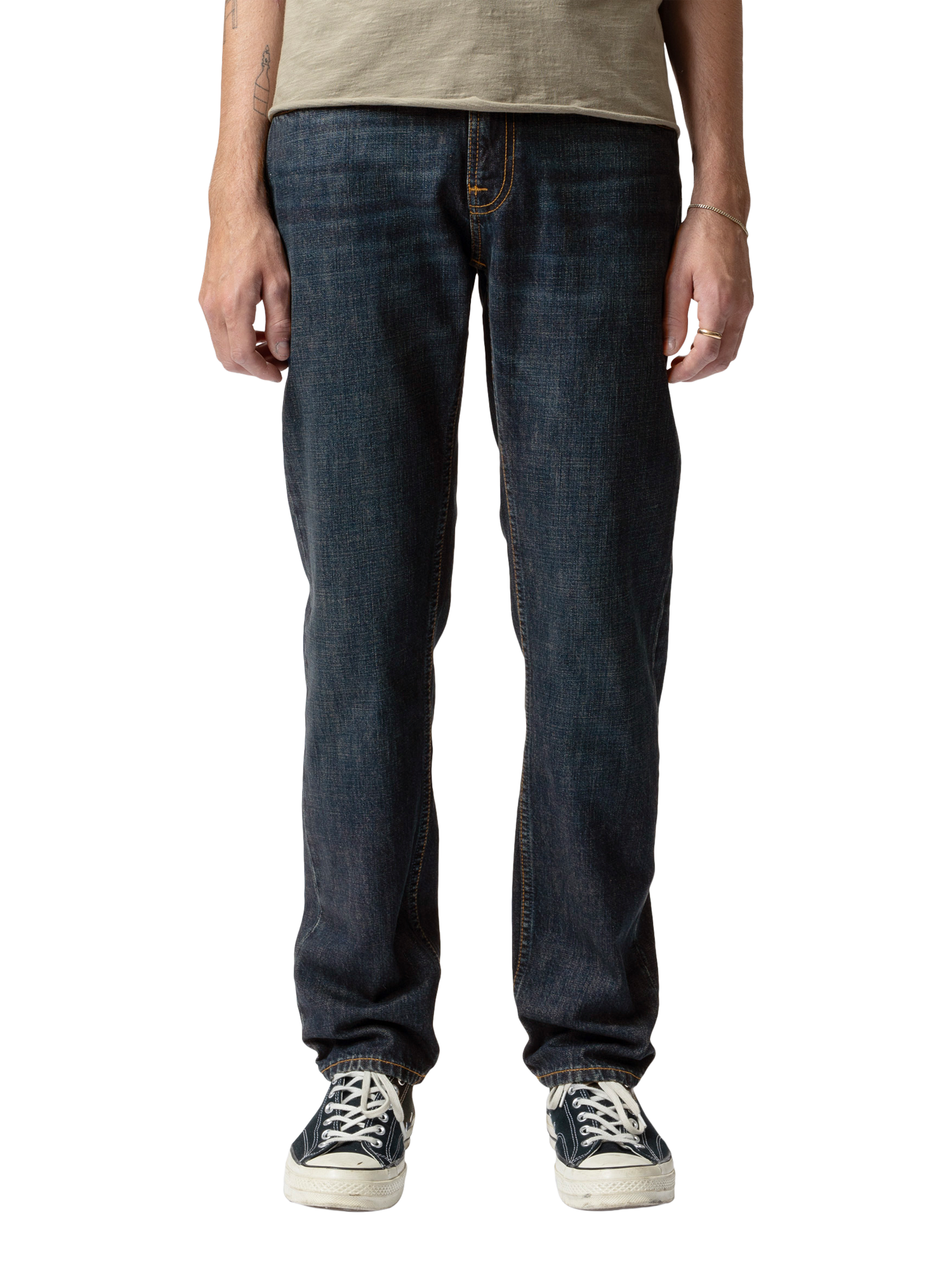 Product image 1 of 6, which shows Nudie Jeans Gritty Jackson Cotton Regular Fit Jeans , Aged Indigo, 30S
