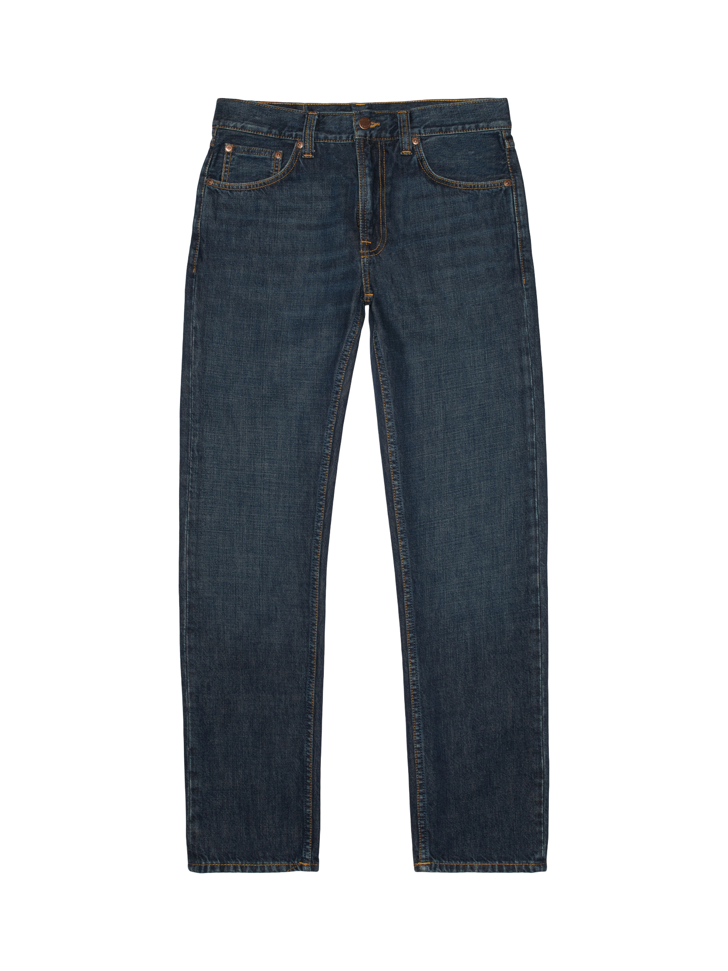 Product image 2 of 6, which shows Nudie Jeans Gritty Jackson Cotton Regular Fit Jeans , Aged Indigo, 30S