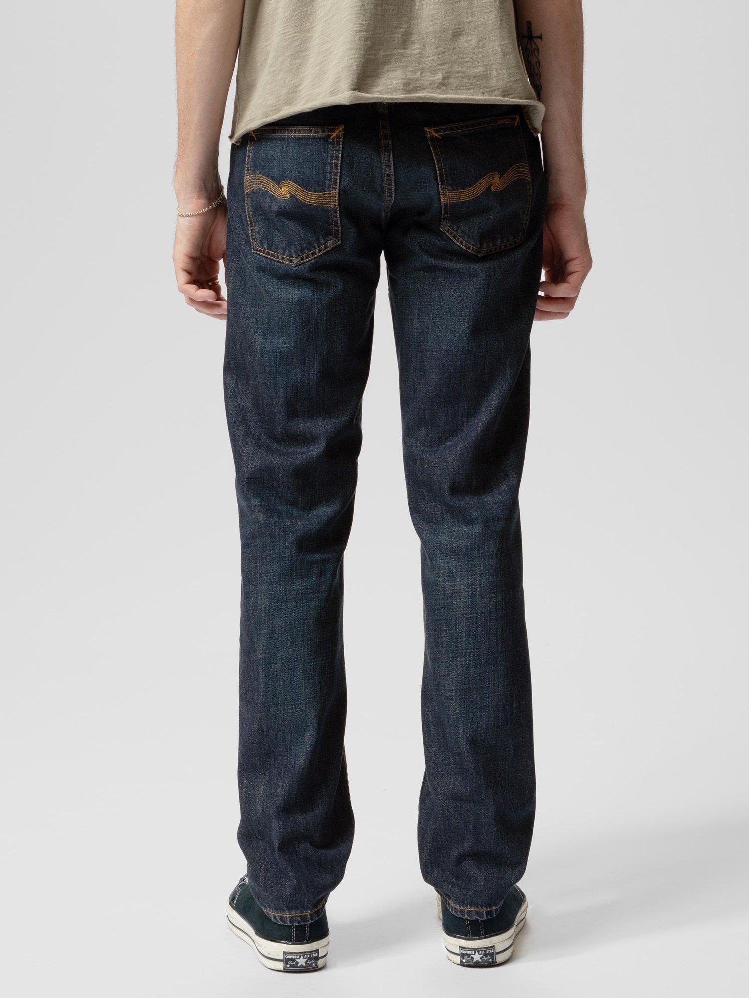 Product image 6 of 6, which shows Nudie Jeans Gritty Jackson Cotton Regular Fit Jeans , Aged Indigo, 30S