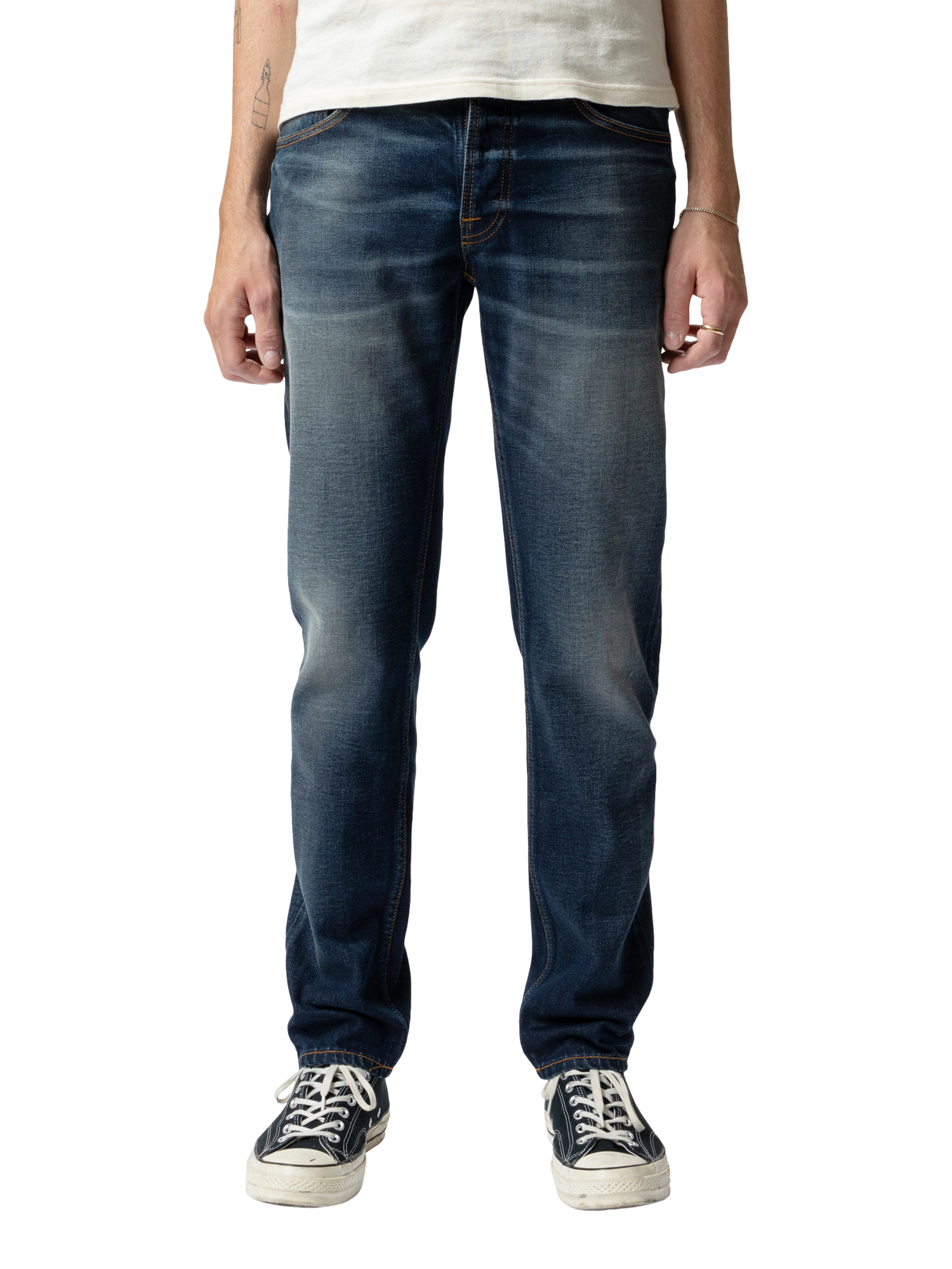 Product image 1 of 8, which shows Nudie Jeans Solid Ollie Cotton Regular Fit Jeans, Lost Light, 30S