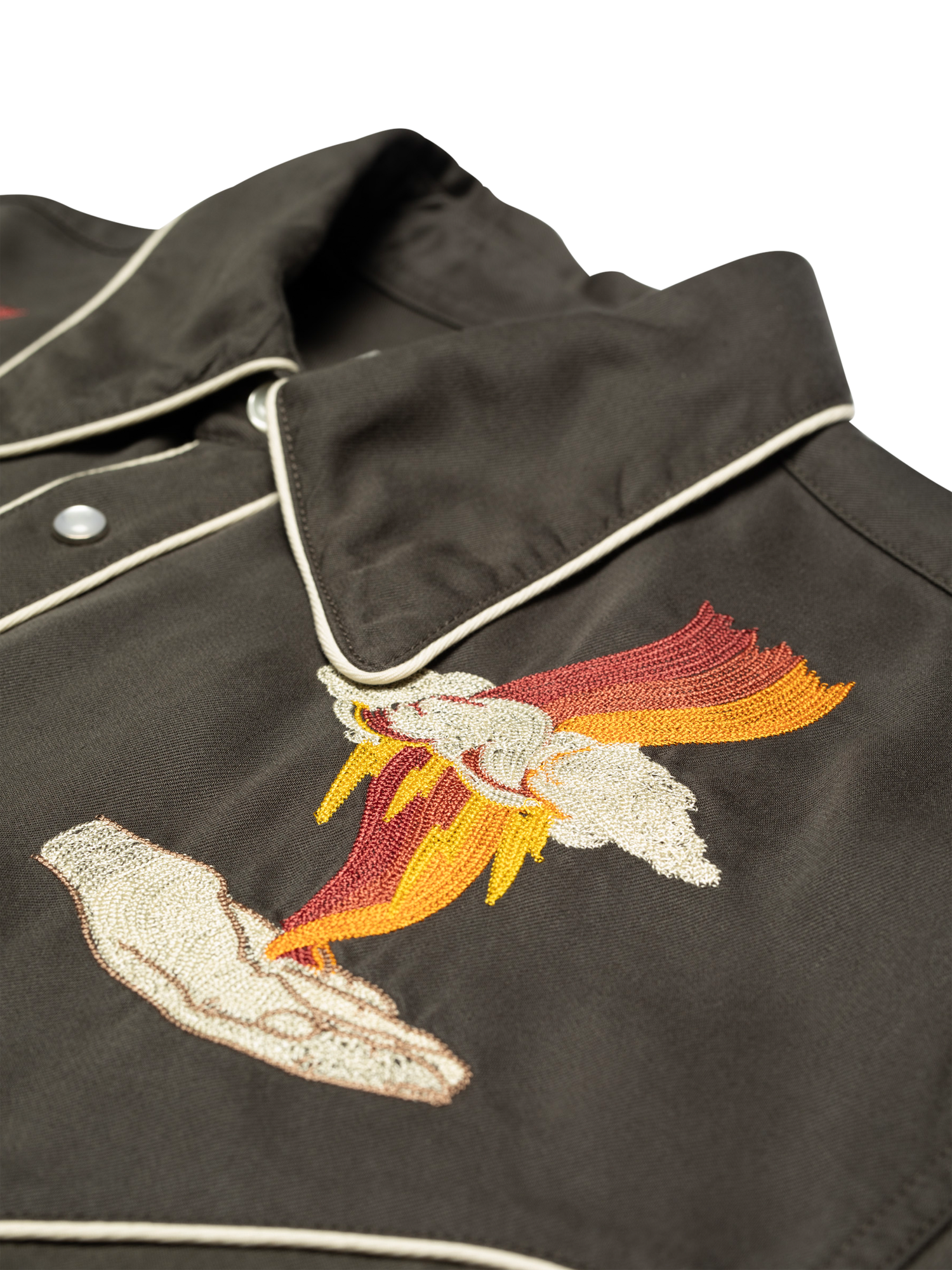 Product image 3 of 6, which shows Nudie Jeans Gonzo Western Shirt, Brown, S