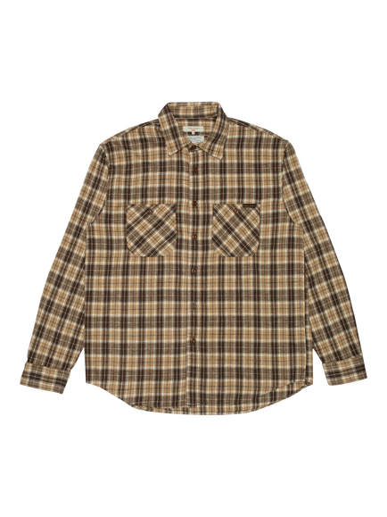 Nudie Jeans Julian Cotton Blend Check Worker Shirt, Brown