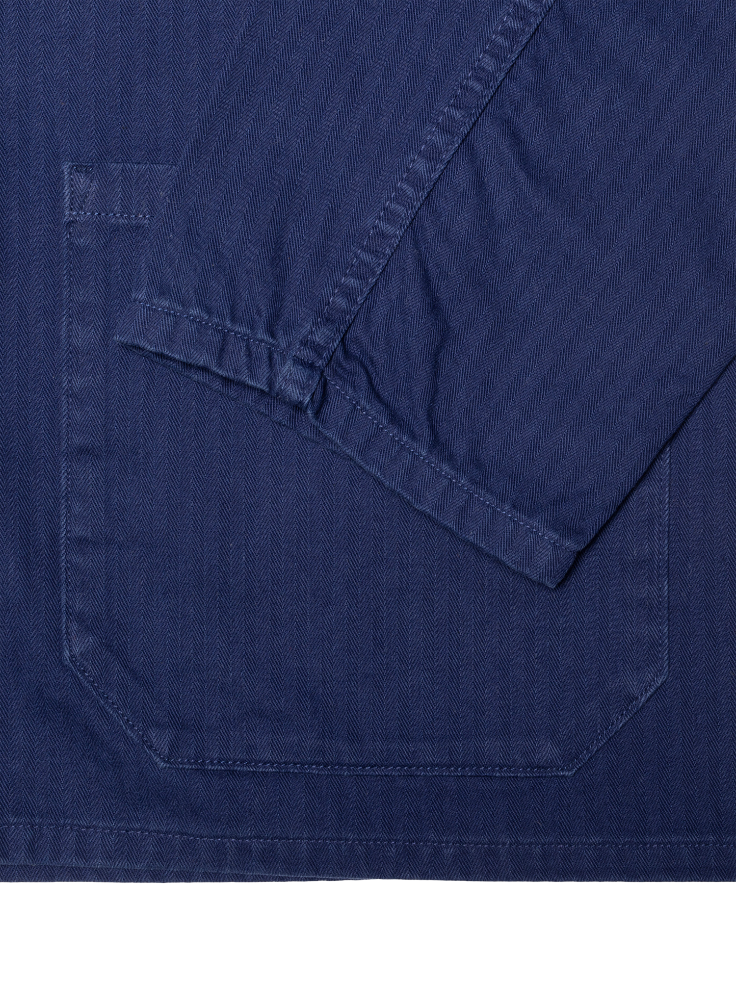 Product image 6 of 6, which shows Nudie Jeans Buddy Cotton Herringbone Chore Jacket, Blue, S