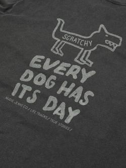 Nudie Jeans Koffe Cotton Short Sleeve Crew Neck T-Shirt - view 2, Anthracite