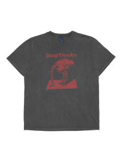 Nudie Jeans Roy Deep Tracks Cotton Short Sleeve Crew Neck T-Shirt, Anthracite