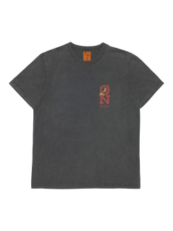 Nudie Jeans Roy Night Tracks Cotton Short Sleeve Crew Neck T-Shirt, Anthracite