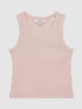 Reiss Kids' Violet Cotton Blend Sleeveless Vest, Pink
