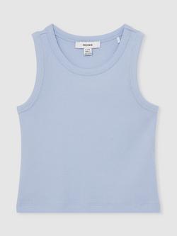 Reiss Kids' Violet Cotton Blend Sleeveless Vest, Blue