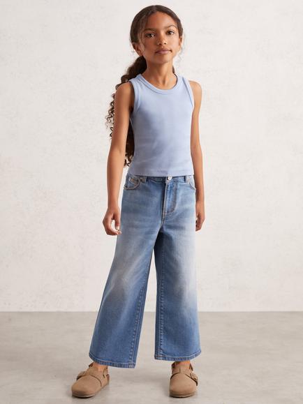 Reiss Kids' Violet Cotton Blend Sleeveless Vest - view 2, Blue