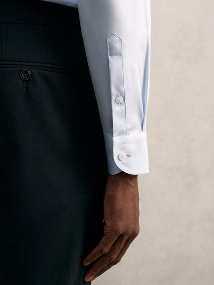 Reiss Caldwell Cotton Regular Fit Shirt - view 2, Soft Blue