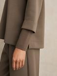 Reiss Bernie Modal V-Neck Sweatshirt, Khaki Green