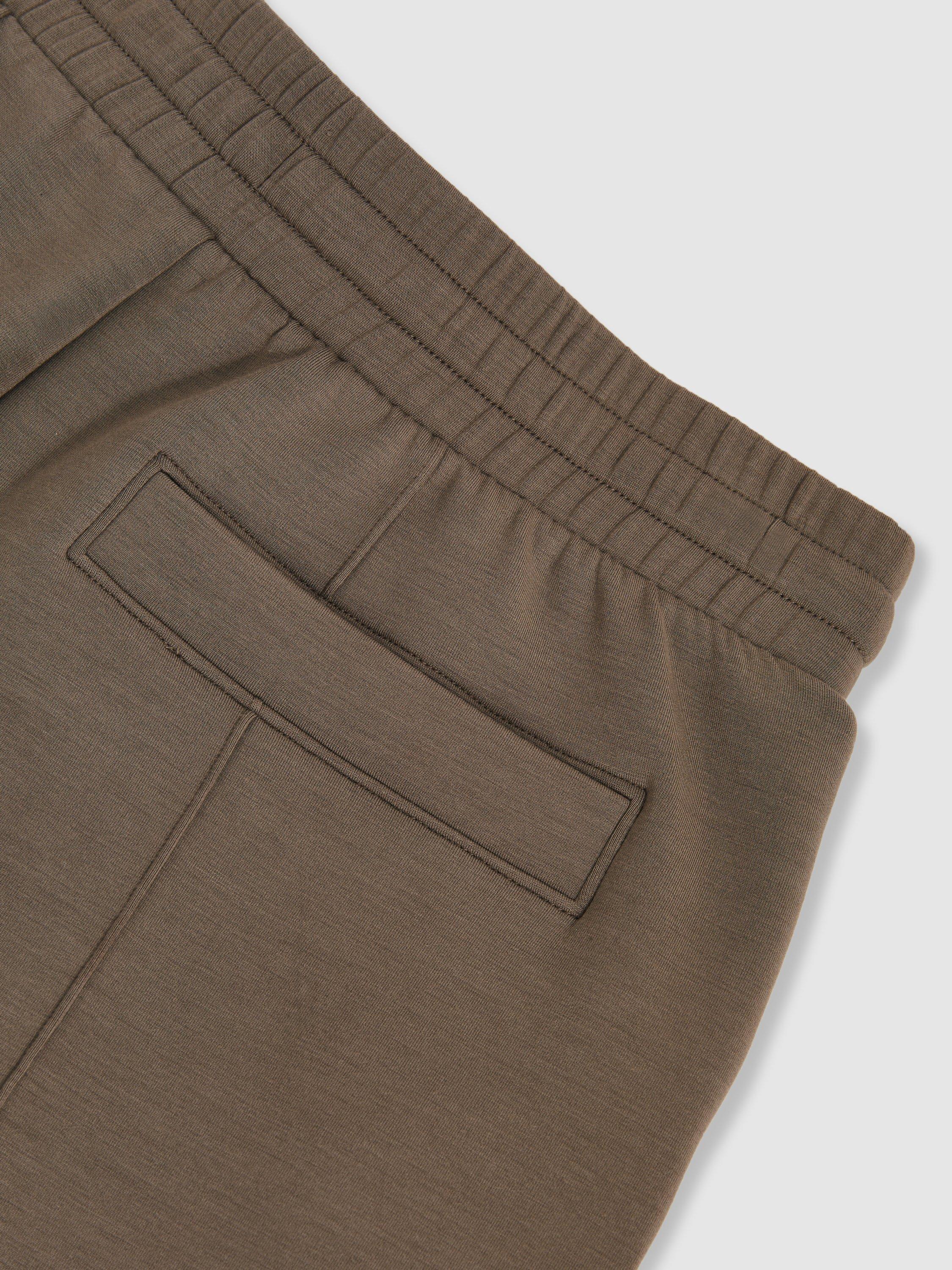 Product image 2 of 5, which shows Reiss Jemma Drawstring Wide Leg Joggers, Khaki Green, XS