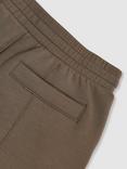 Reiss Jemma Drawstring Wide Leg Joggers, Khaki Green