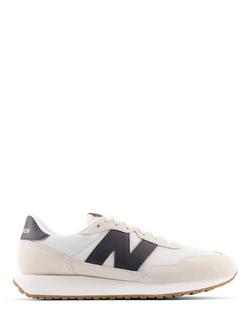 New Balance 237 Logo Suede Trainers, Off White/Black, Off White/Black