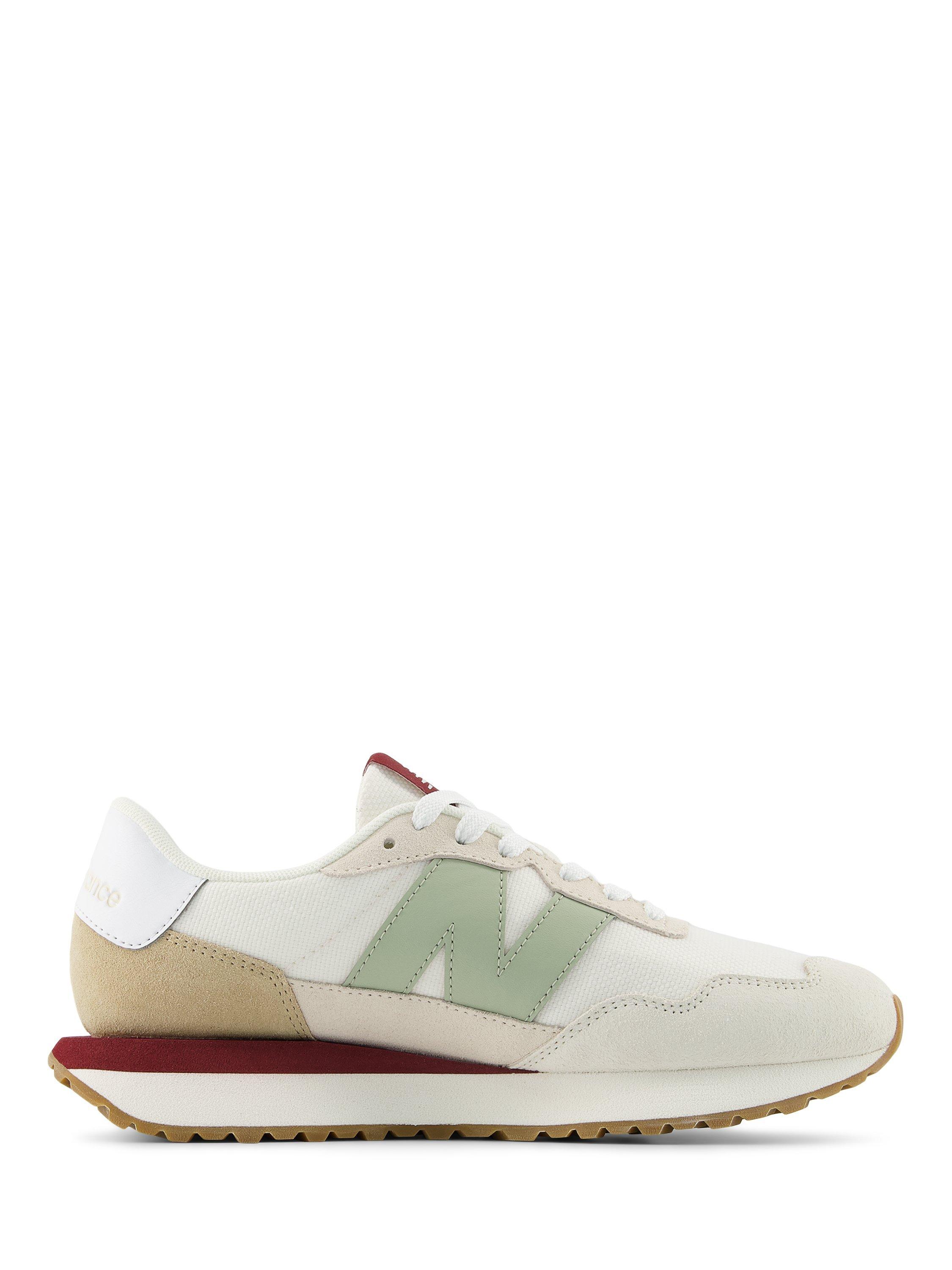 Product image 1 of 6, which shows New Balance 237 Suede Mesh Trainers, Off White/Multi, 4