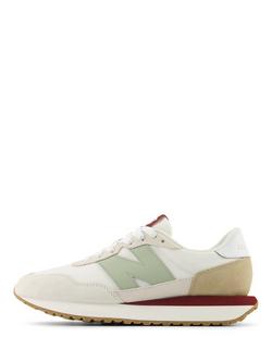 New Balance 237 Suede Mesh Trainers, Off White/Multi - view 2, Off White/Multi