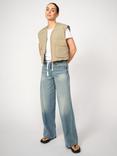 MOS MOSH Milo Wide Leg Jeans, Mid Blue