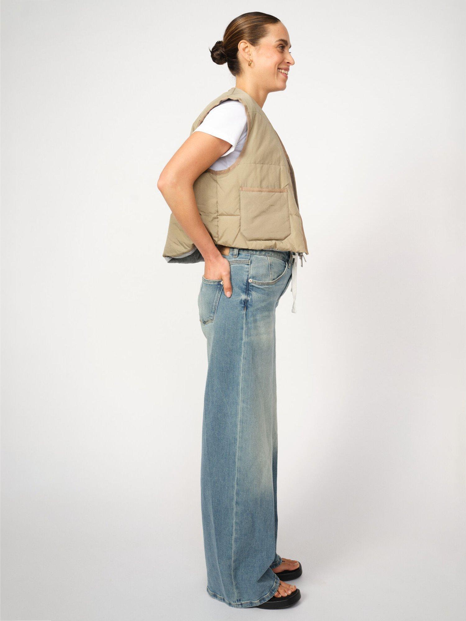 Product image 2 of 4, which shows MOS MOSH Milo Wide Leg Jeans, Mid Blue, 27R