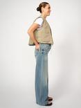 MOS MOSH Milo Wide Leg Jeans, Mid Blue