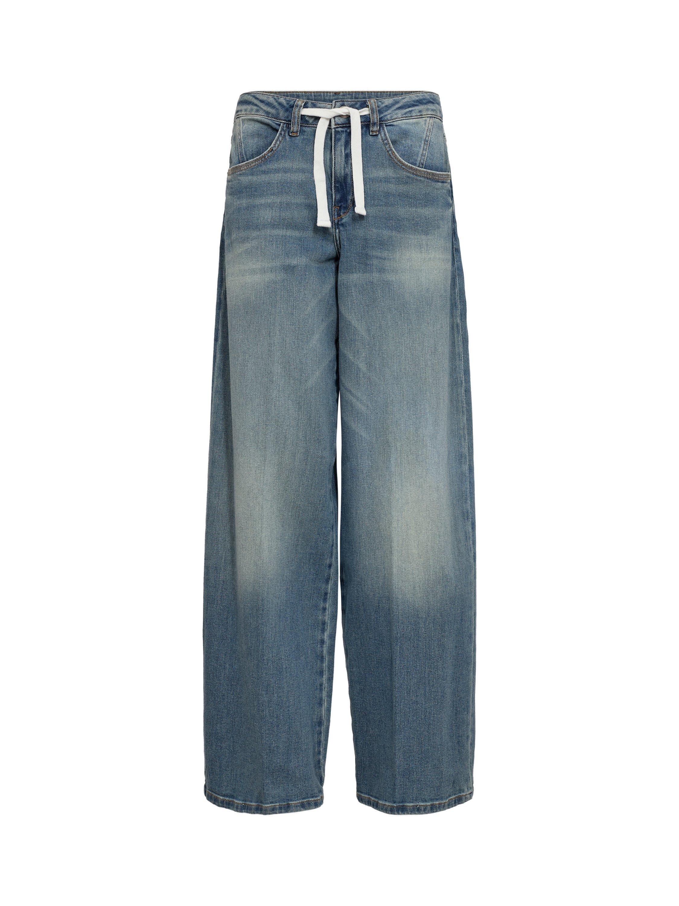 Product image 3 of 4, which shows MOS MOSH Milo Wide Leg Jeans, Mid Blue, 27R