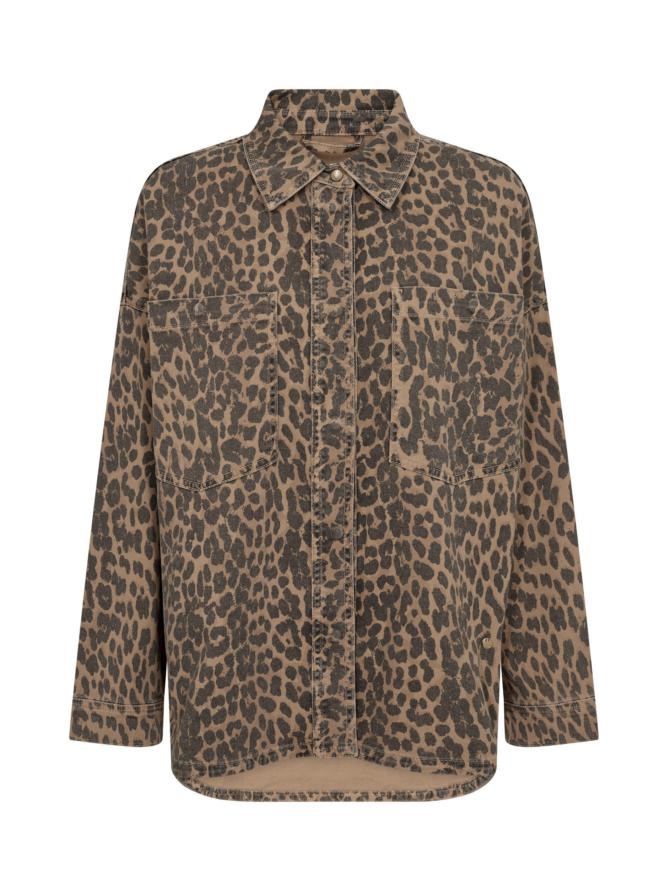 Product image 3 of 4, which shows MOS MOSH Emme Leopard Print Shirt, Brown/Multi, XL