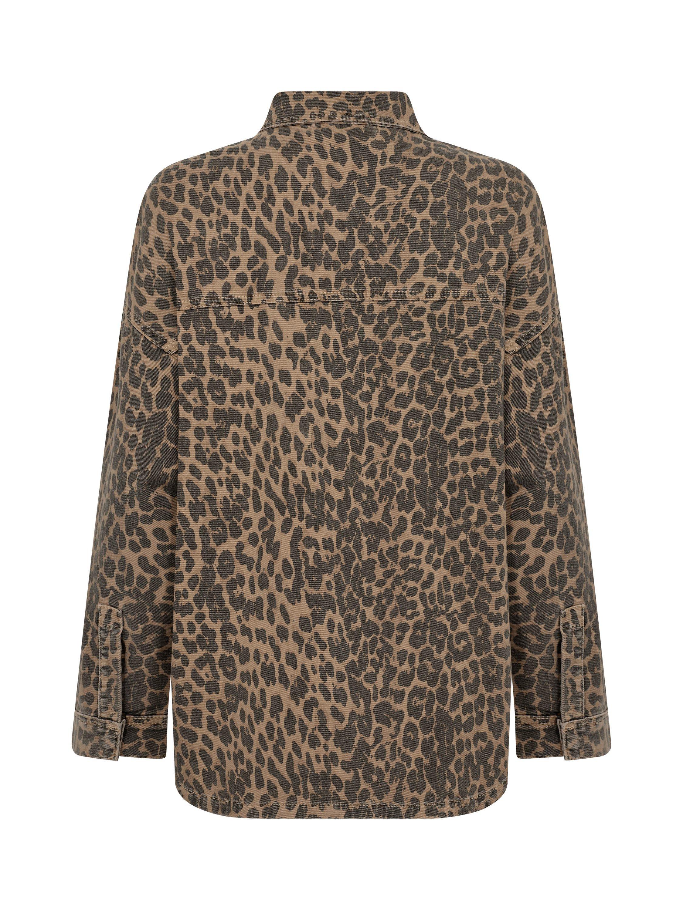 Product image 4 of 4, which shows MOS MOSH Emme Leopard Print Shirt, Brown/Multi, XL