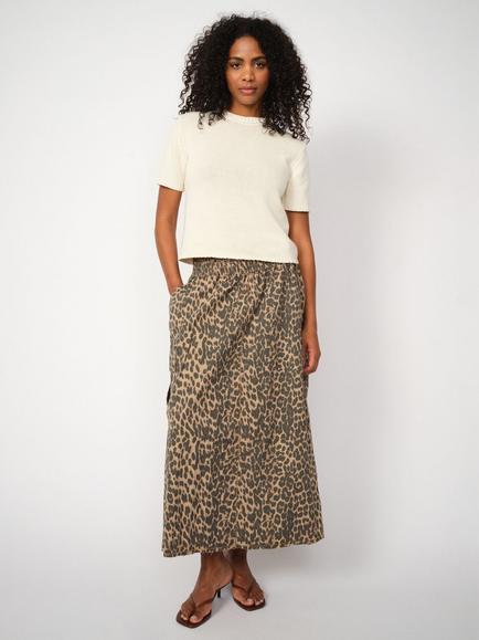 MOS MOSH Dahlia Leopard Print Midi Skirt, Brown/Multi, Brown/Multi