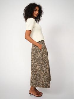 MOS MOSH Dahlia Leopard Print Midi Skirt, Brown/Multi - view 2, Brown/Multi