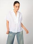 MOS MOSH Biana Ruffle Short Sleeve Shirt, White