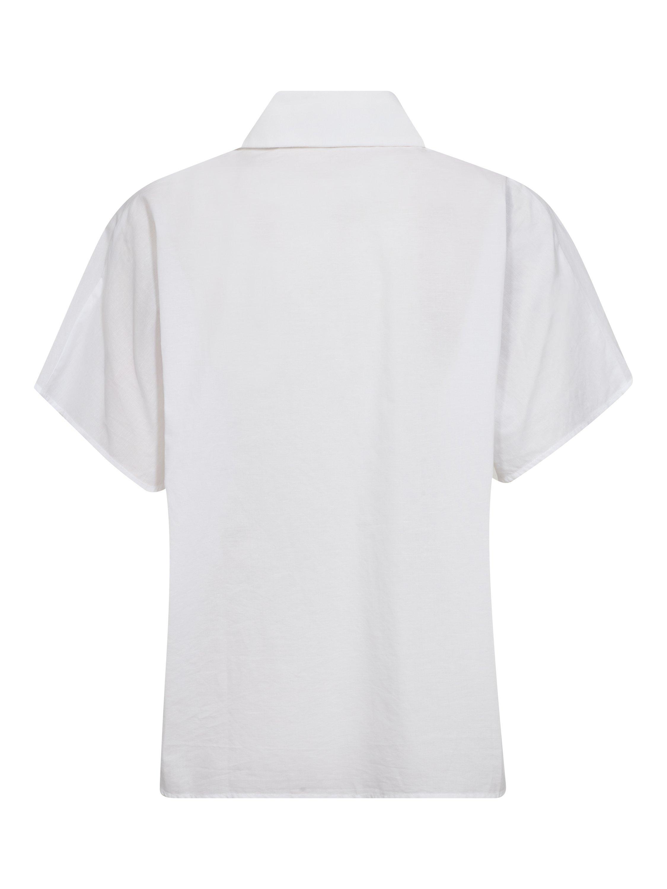 Product image 3 of 4, which shows MOS MOSH Biana Ruffle Short Sleeve Shirt, White, XL