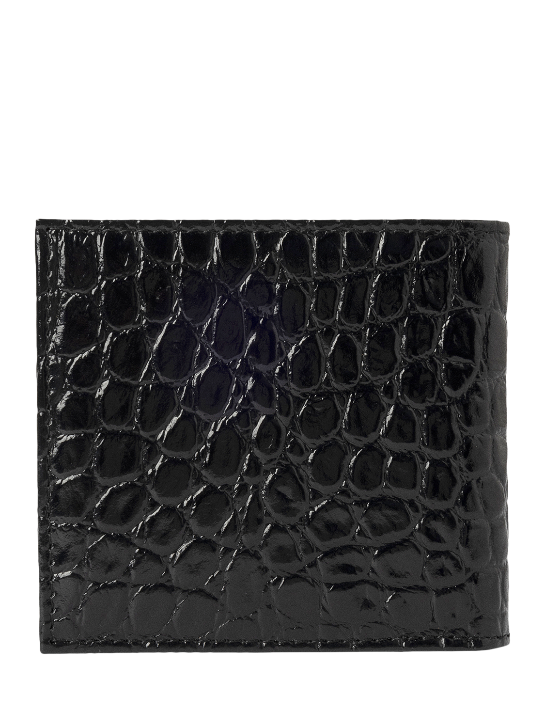 Product image 2 of 4, which shows Hackett London Leather Croc Stamped Wallet, Black, One Size