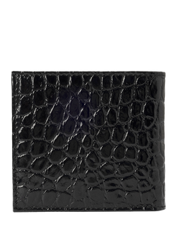 Hackett London Leather Croc Stamped Wallet - view 2, Black
