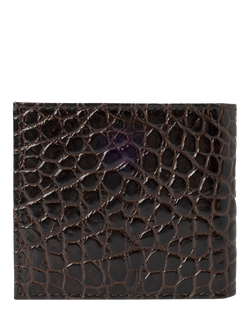 Hackett London Leather Croc Stamped Wallet - view 2, Brown