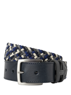 Hackett London Plaited Belt, Navy/Multi