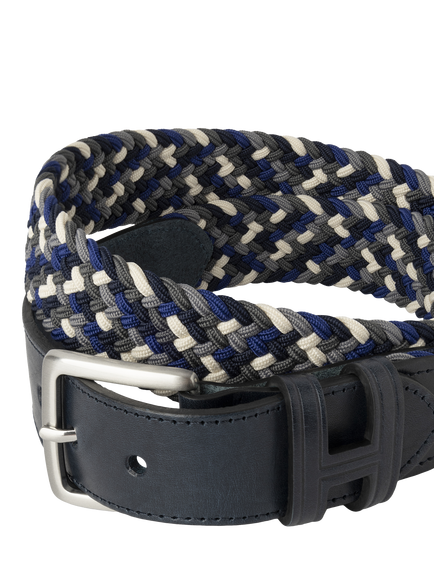 Hackett London Plaited Belt - view 2, Navy/Multi