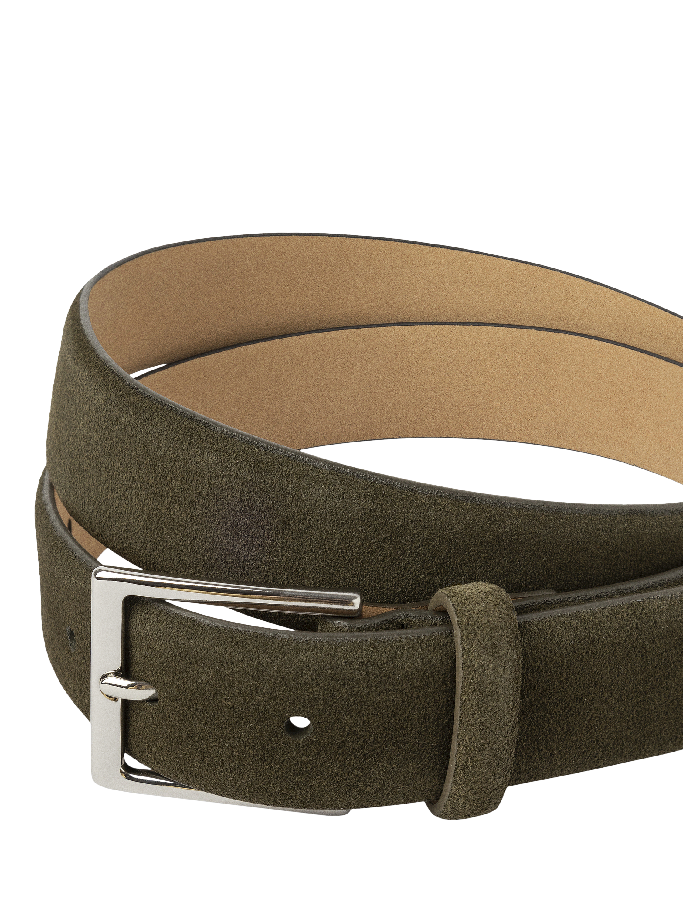Product image 2 of 4, which shows Hackett London Suede Belt, Hunter Green, 28