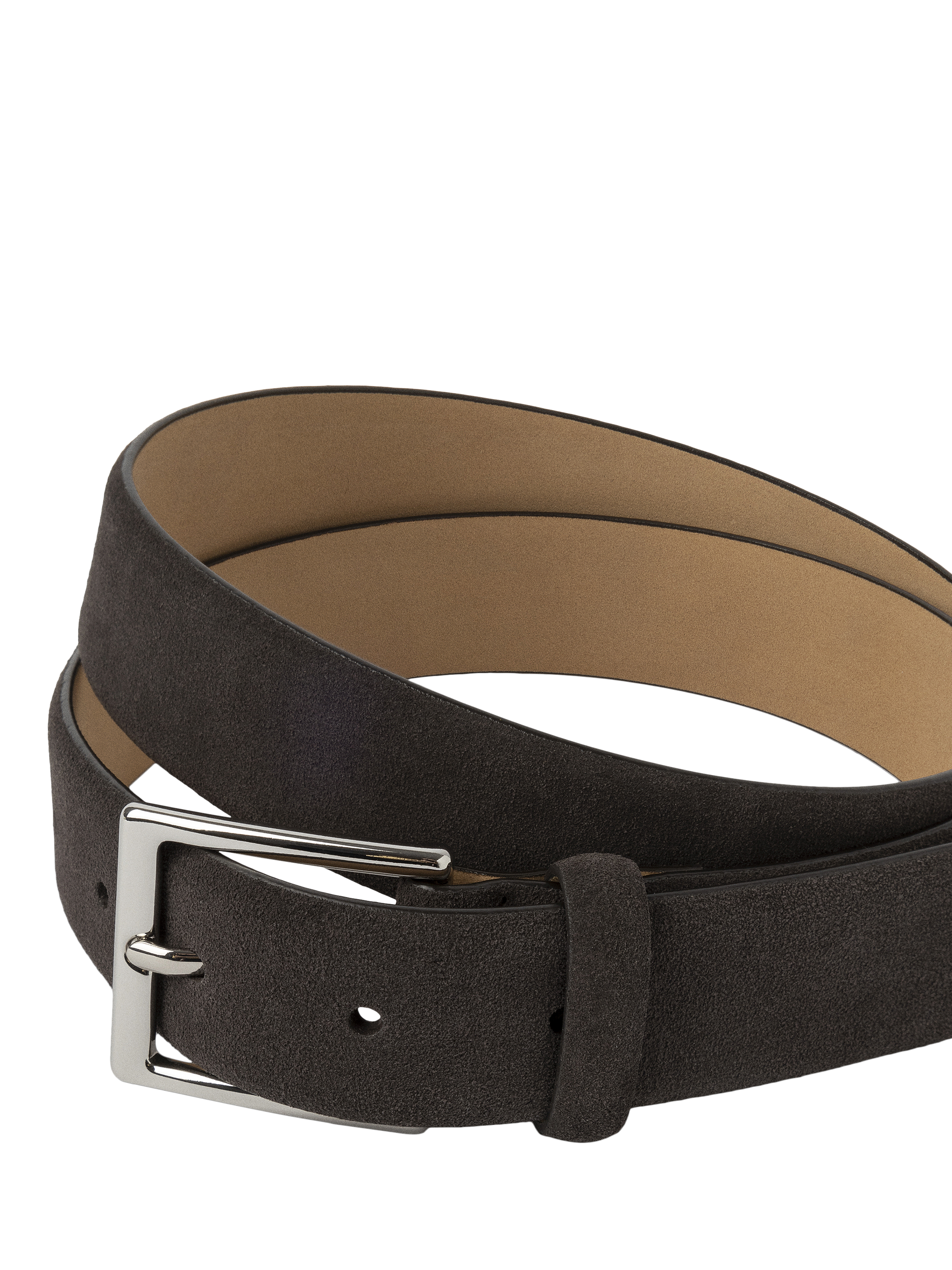 Product image 2 of 4, which shows Hackett London Suede Belt, Chocolate Brown, 28