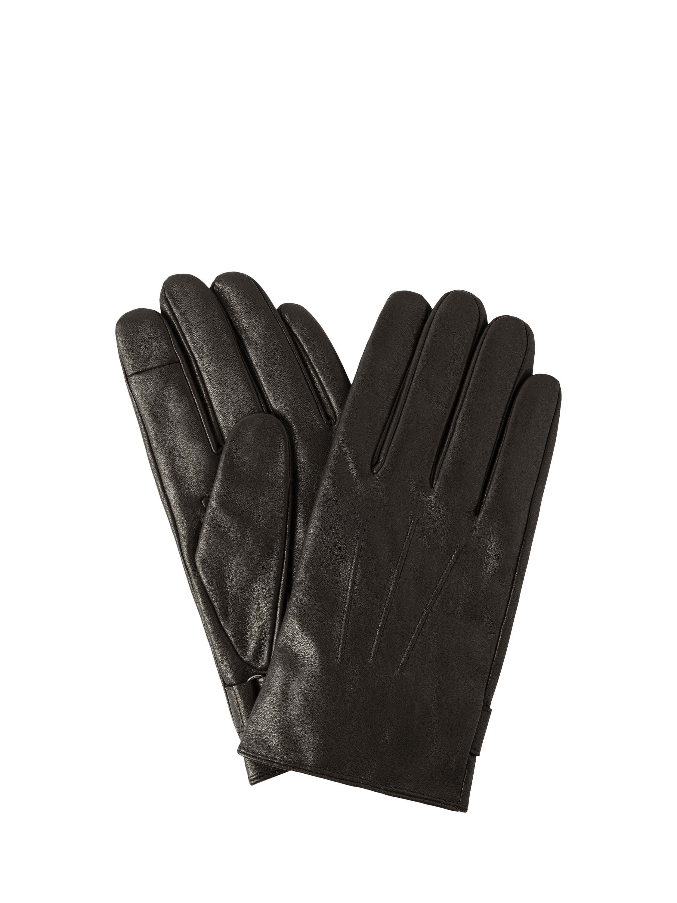 Product image 2 of 4, which shows Hackett London Leather Gloves, Brown, M