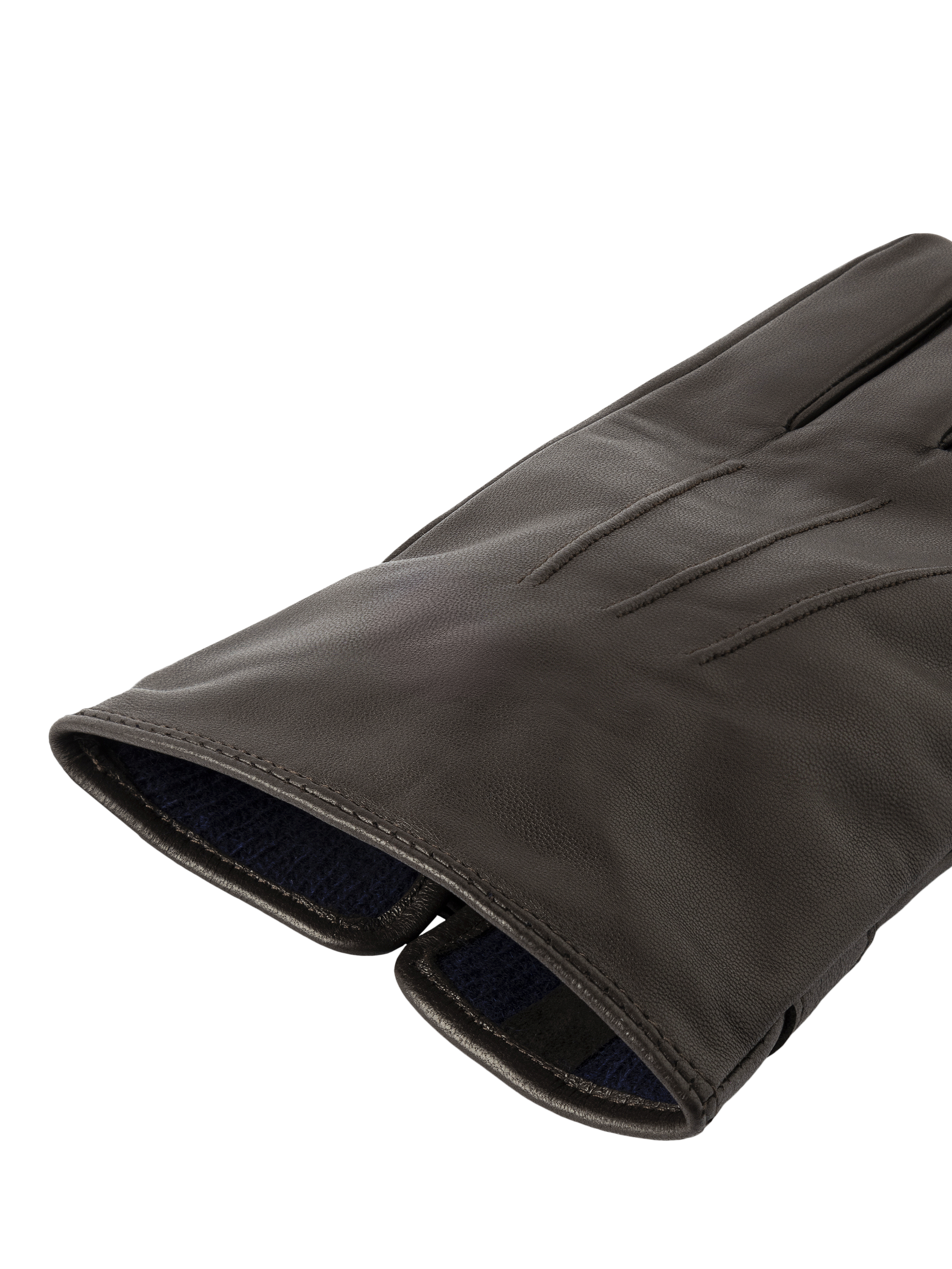 Product image 3 of 4, which shows Hackett London Leather Gloves, Brown, M