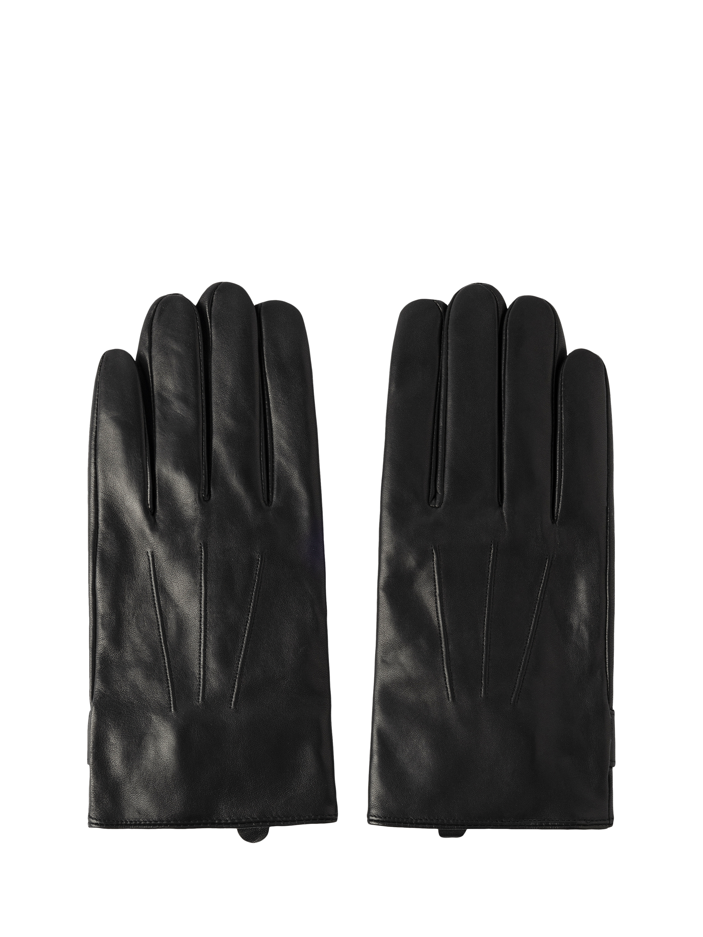 Product image 1 of 4, which shows Hackett London Leather Gloves, Black, M