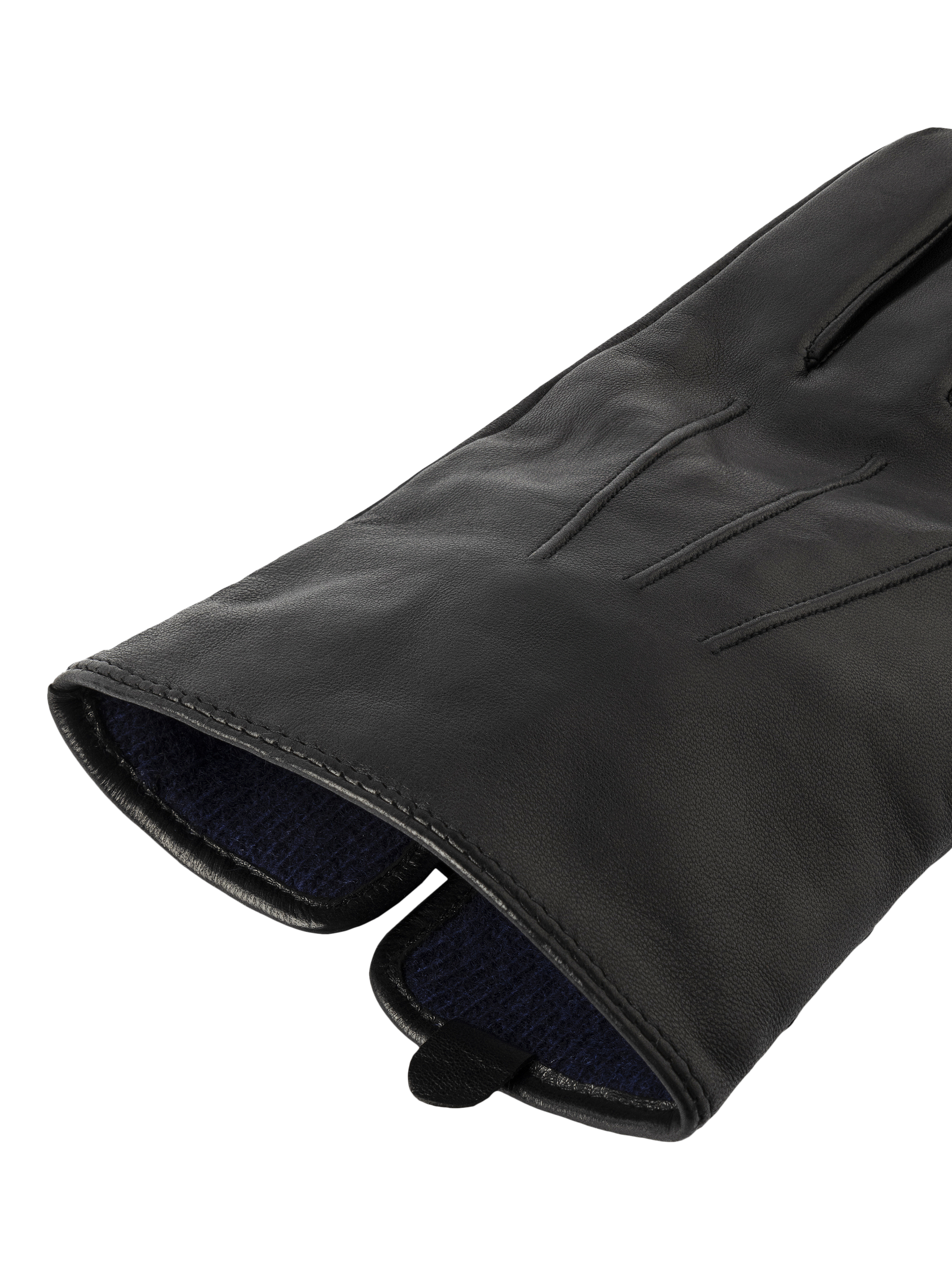 Product image 3 of 4, which shows Hackett London Leather Gloves, Black, M