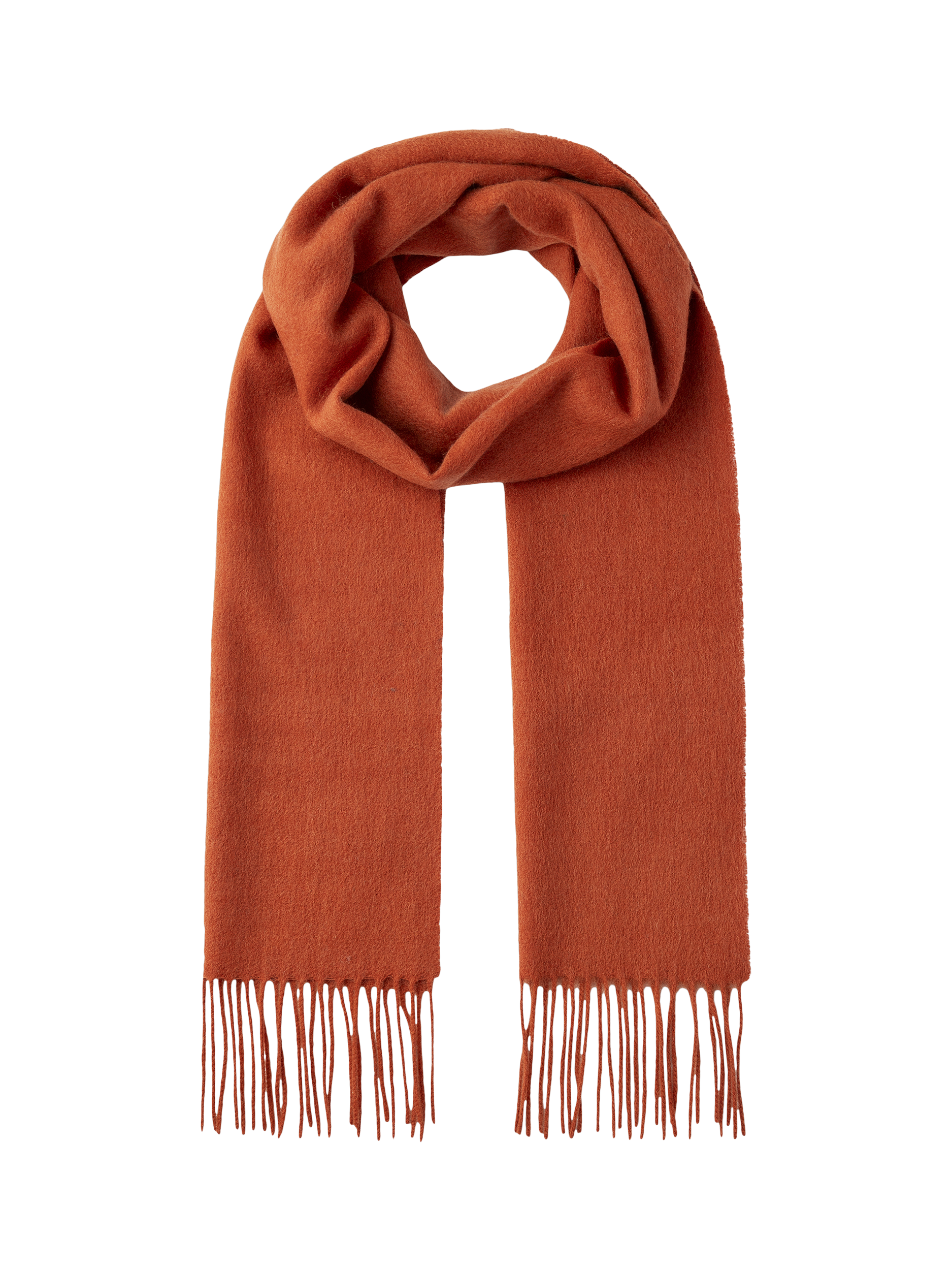 Product image 1 of 4, which shows Hackett London Cashmere Scarf, Burnt Orange, One Size