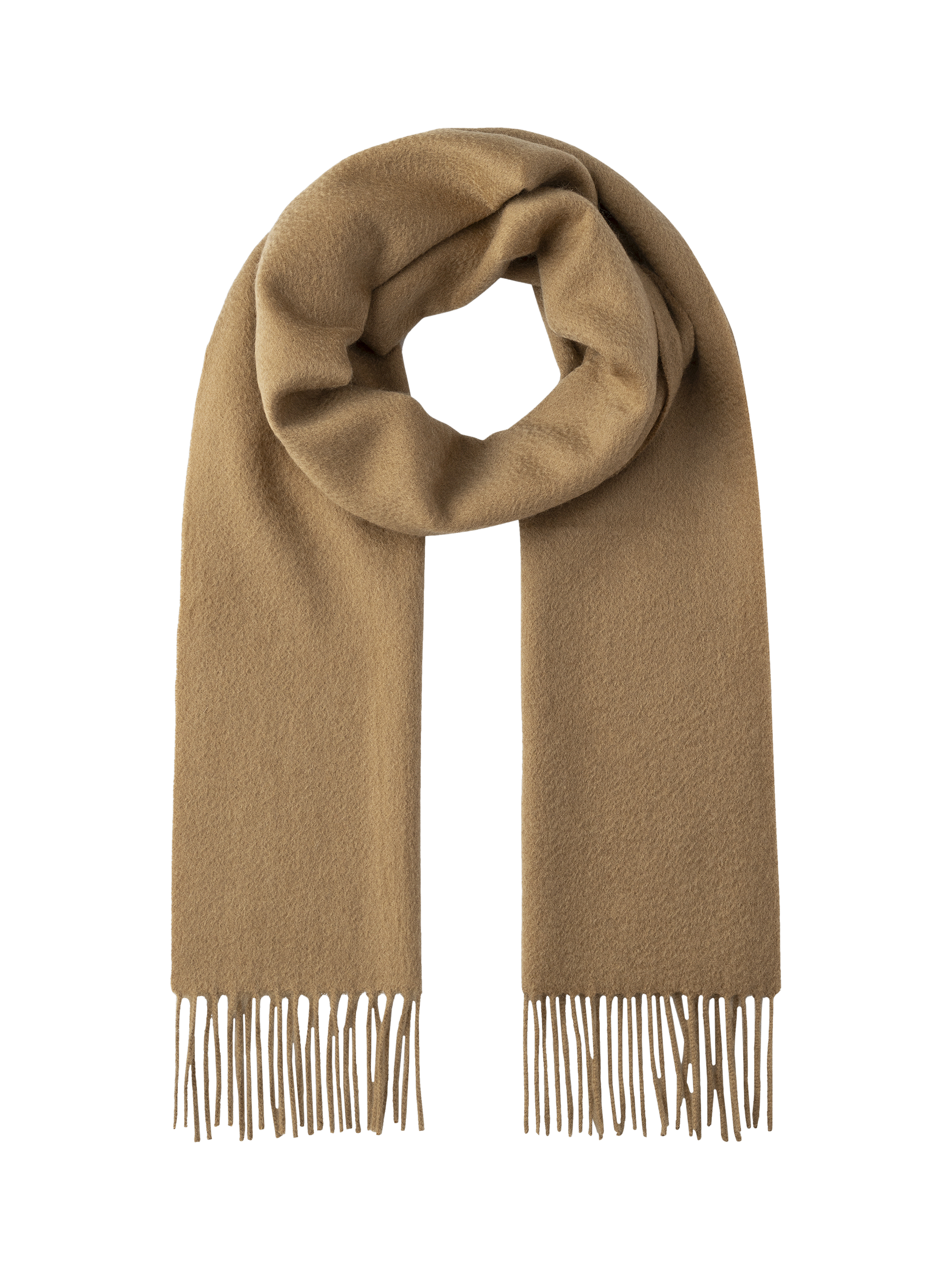 Product image 1 of 4, which shows Hackett London Cashmere Scarf, Camel Beige, One Size